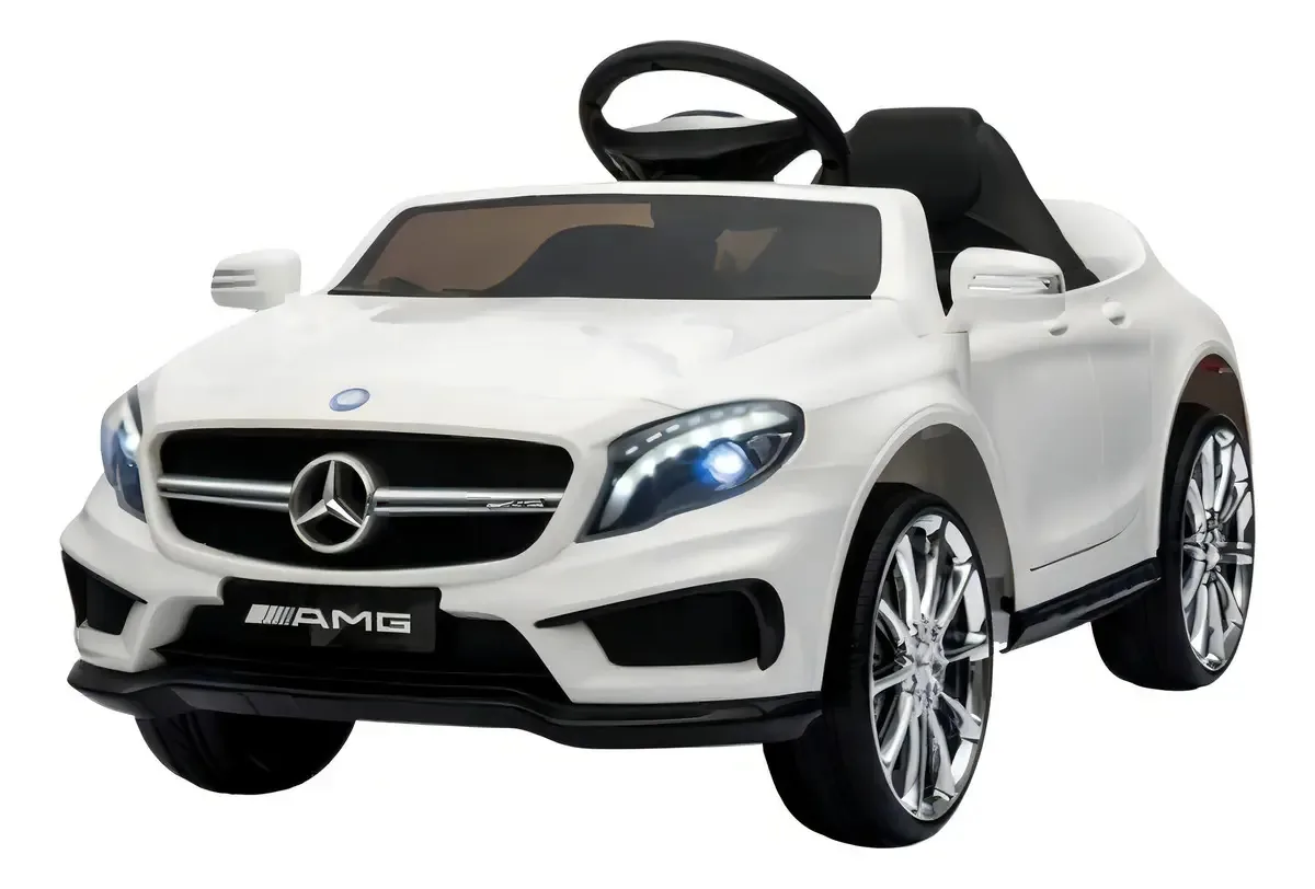 Mini Carro Eletrico 12v Mercedes Bens Com Controle Remoto Cor Branco