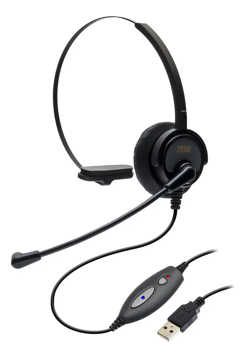 Headset USB ZOX DH-60 com Cancelamento de Ruído para VOIP e PC