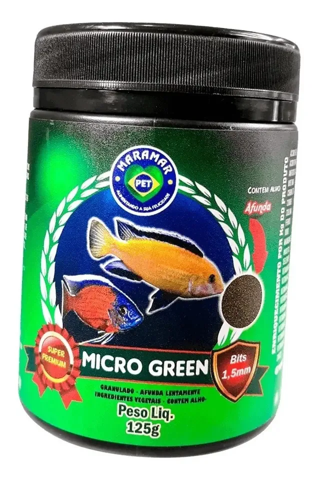 Ração Maramar Africanos Microgreen 125g - Premium