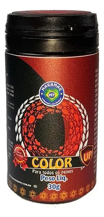 Ração Maramar Color Up Flakes 30g Para Os Peixes