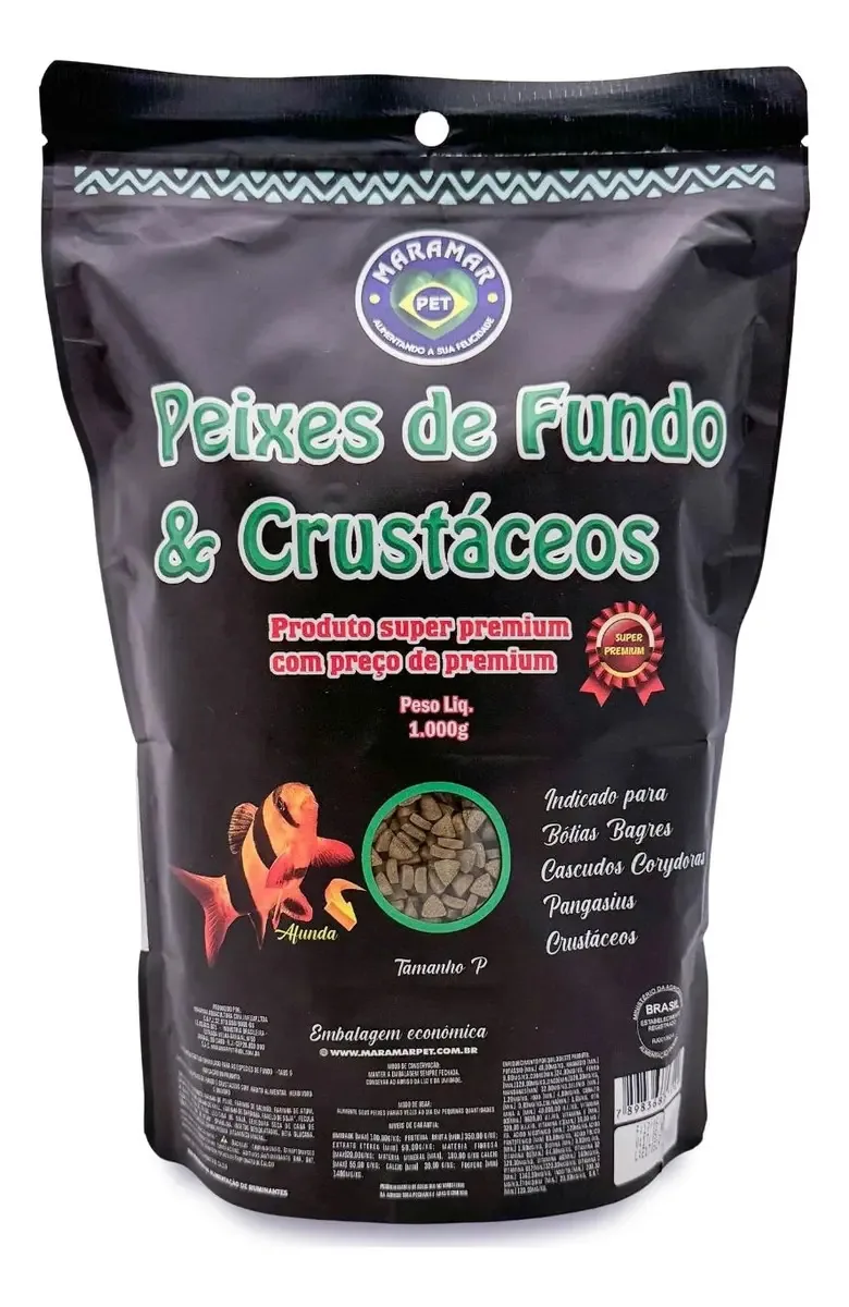 Comida para peixes Maramar Peixes de Fundo & Crustáceos en sacola formato palitos