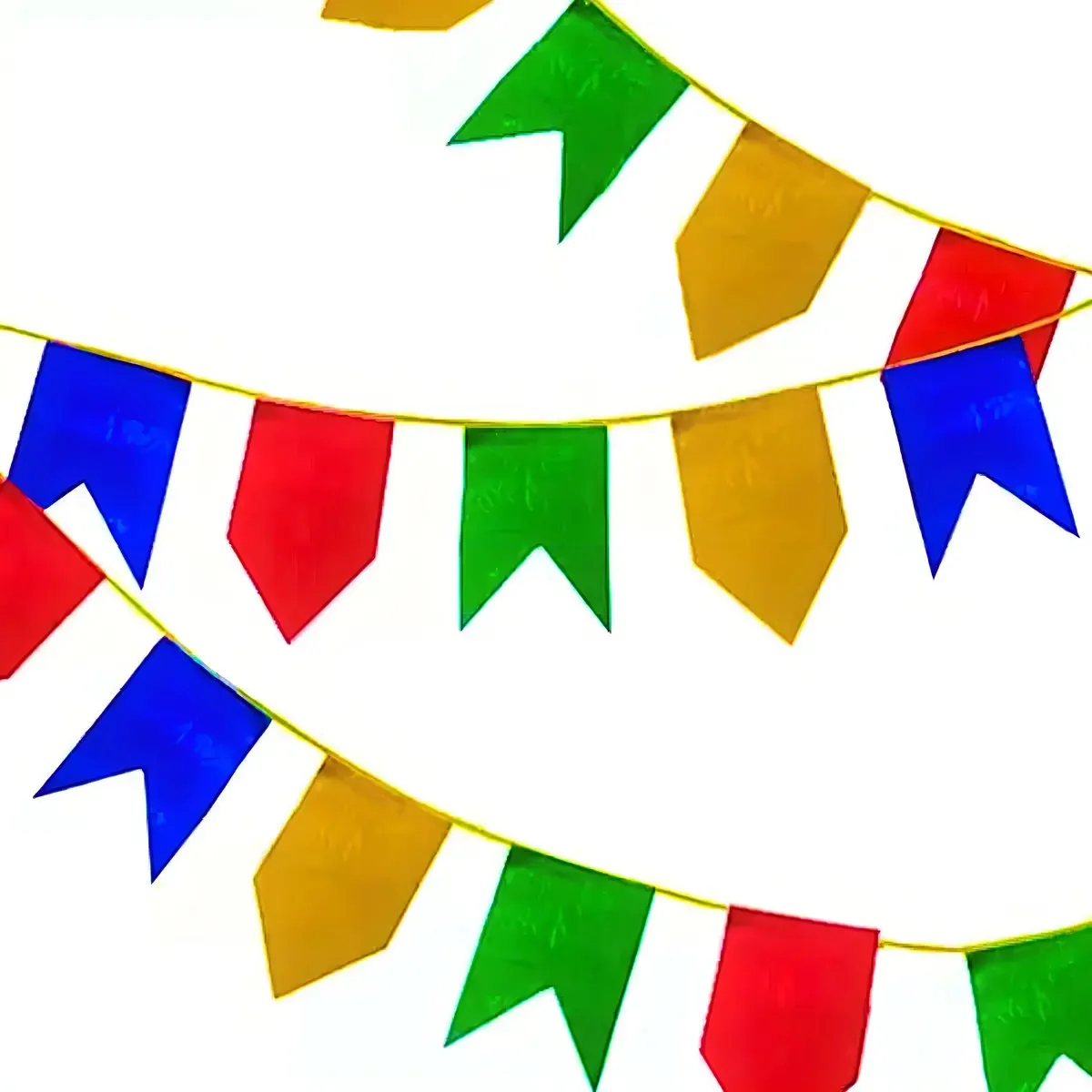Bandeirinhas de Plástico 100m Coloridas para Decoração de Festa Junina