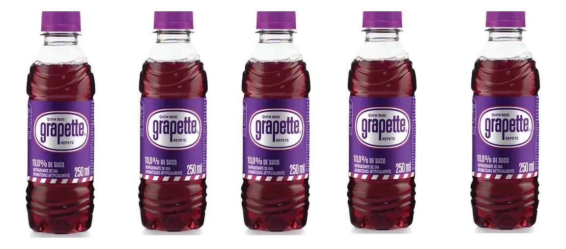 Kit C/05 Refrigerantes Grapette Uva 250ml Cada