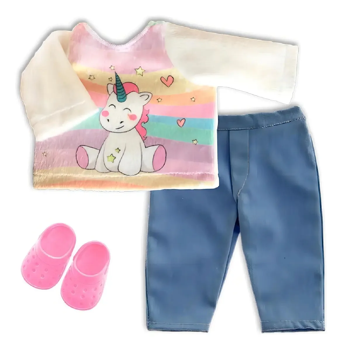 Roupa De Boneca Baby Alive Inverno Unicórnio Laço De Fita