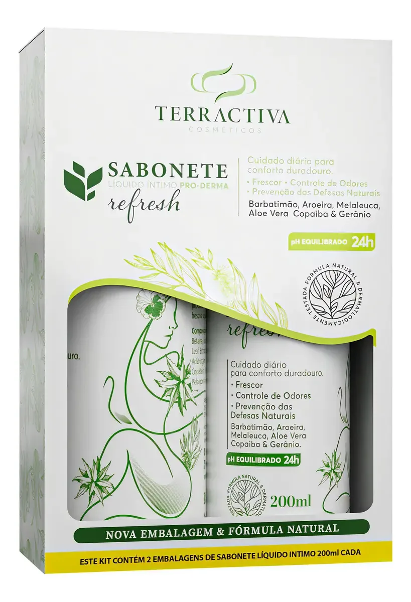 Kit 2 Sabonetes Líquidos Íntimos Pro-derma Refrescante 200ml