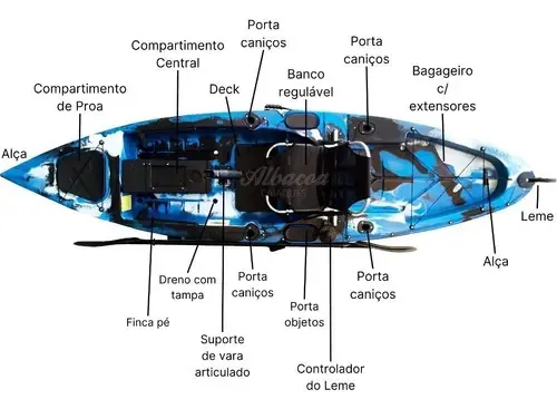 Caiaque Caiaker Marlim Auto Drenável de 3.3m para Pesca e Lazer