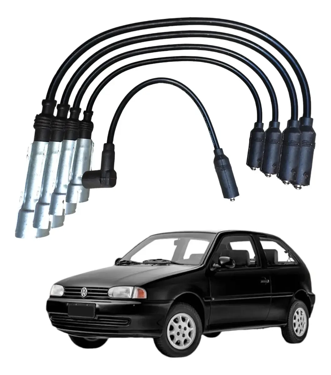 Kit Cabos De Velas Gol G2 96 1.6 Ap E Outros Vw Cor Preto