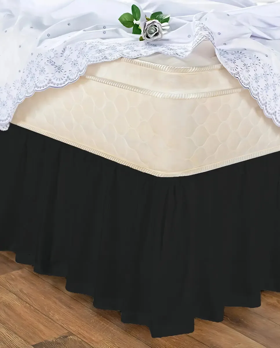 Saia Para Cama Box Casal Preta