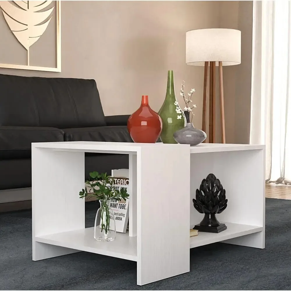 Mesa De Centro Com 2 Nichos - Branco