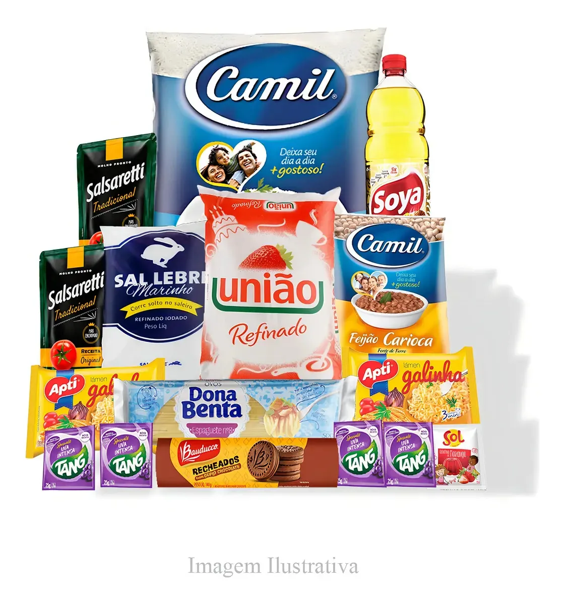 Cesta Básica Alimentos Cruciais - 16 Itens - Marcas Premium