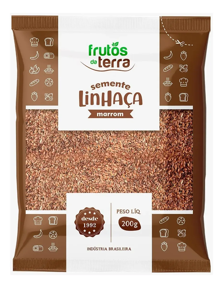 Semente De Linhaça Marrom 200g Frutos Da Terra