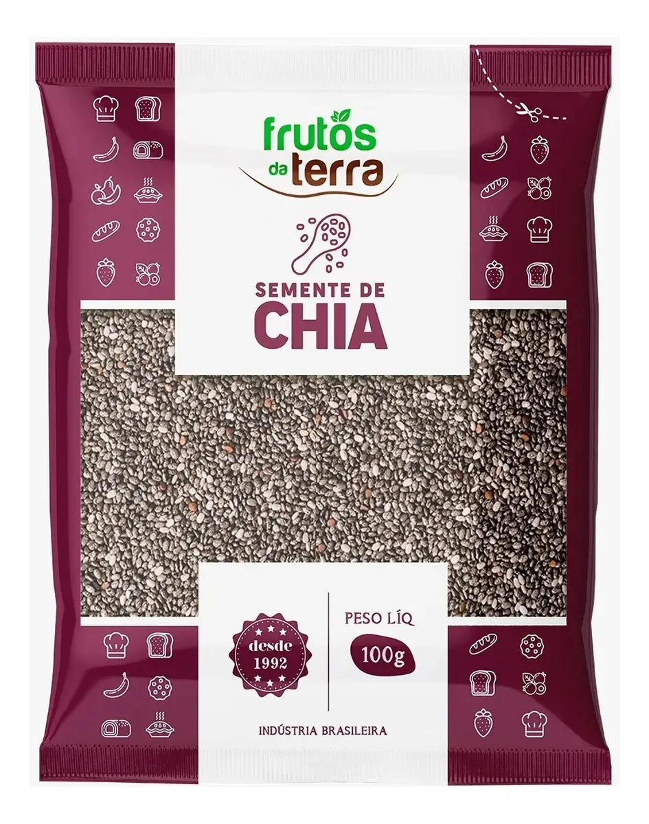 Semente De Chia 100g Frutos Da Terra