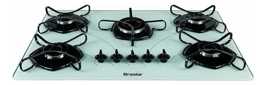 Cooktop 5 Bocas Super Automático Easy Clean Branco