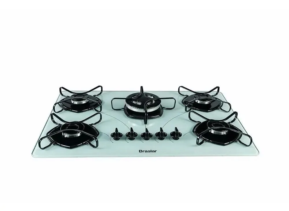Fogão Cooktop 5 Bocas Tripla Chama S. Automático Braslar Branco
