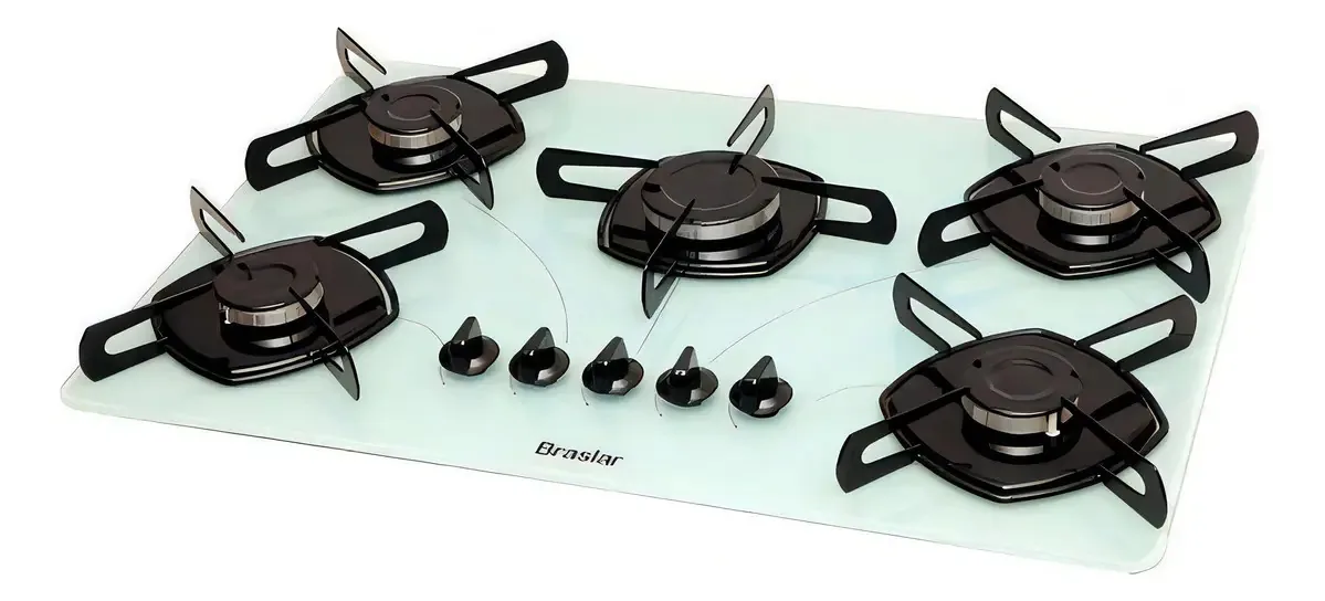 Cooktop Braslar Pop A Gás Glp 5bcs Bivolt Cor Branco