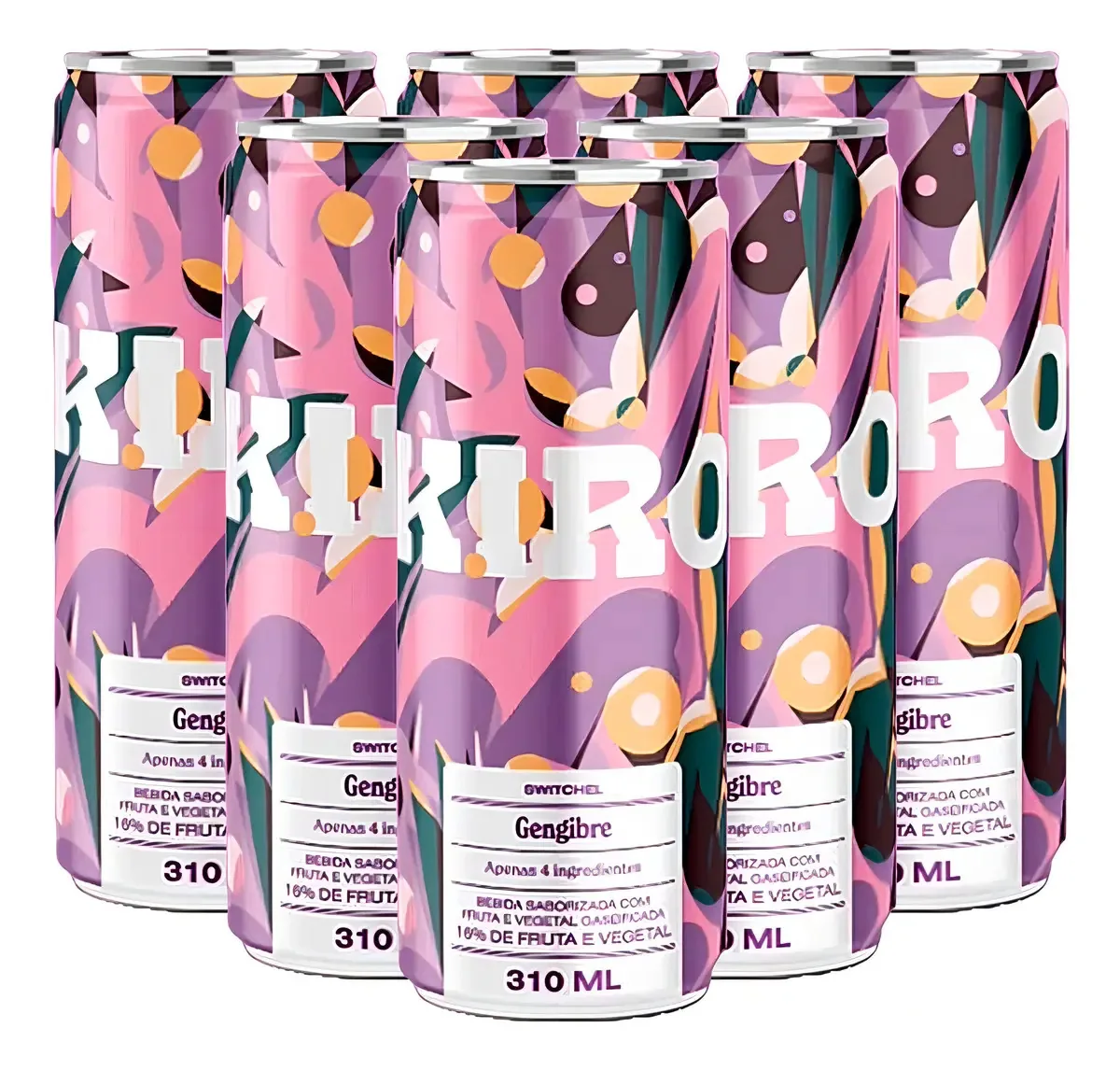 Kit 6x: Bebida Kiro Switchel Com Gengibre 310ml