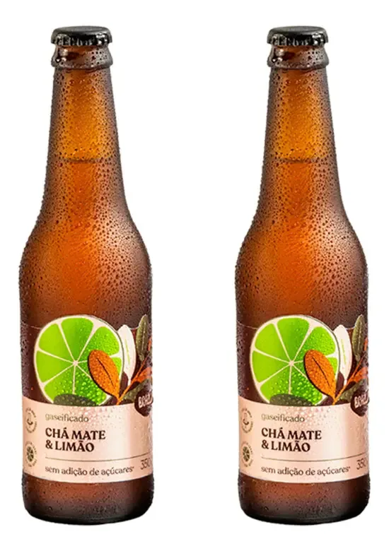 Kit 2x: Chá Mate Com Limão Gaseificado Brazô 350ml