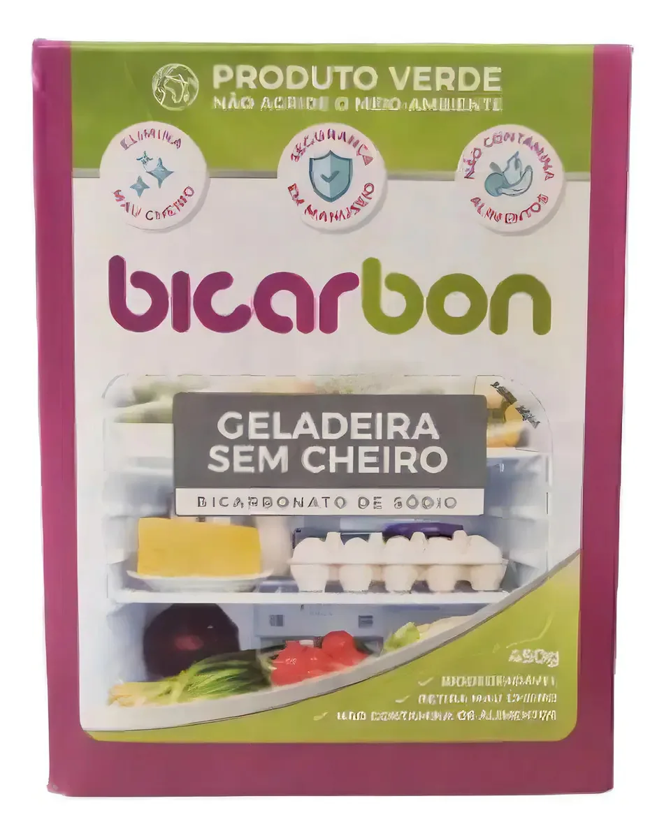 Kit 2x: Bicarbonato Sódio Geladeira Sem Cheiro Bicarbon 450g