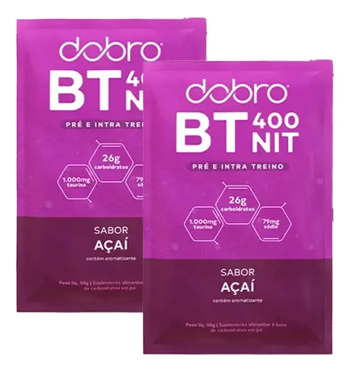 Kit 2x: Bt Nitrato Açaí Com Taurina Sachê Dobro 30g