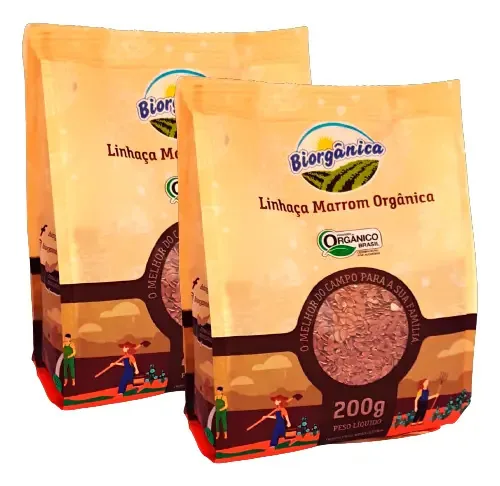 Kit 2x: Linhaça Marrom Orgânica Biorgânica 200g