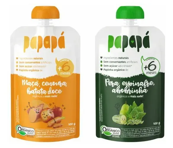 Kit 2 Papinhas Orgânicas Salgadas Papapá: Batata Doce