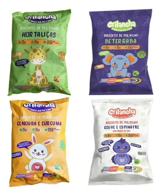 Kit 4 Biscoitos Polvilho Crilancha: Hortaliças, Cenoura