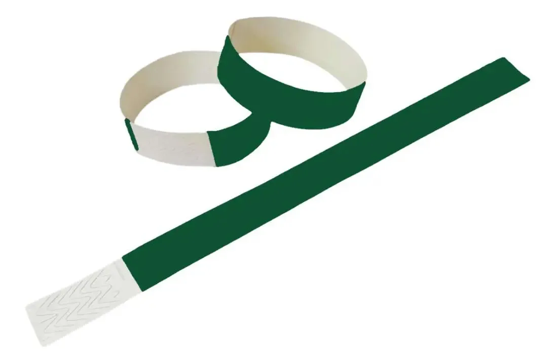 1000 Pulseira Em Tyvek Verde Bandeira Para Eventos Hband