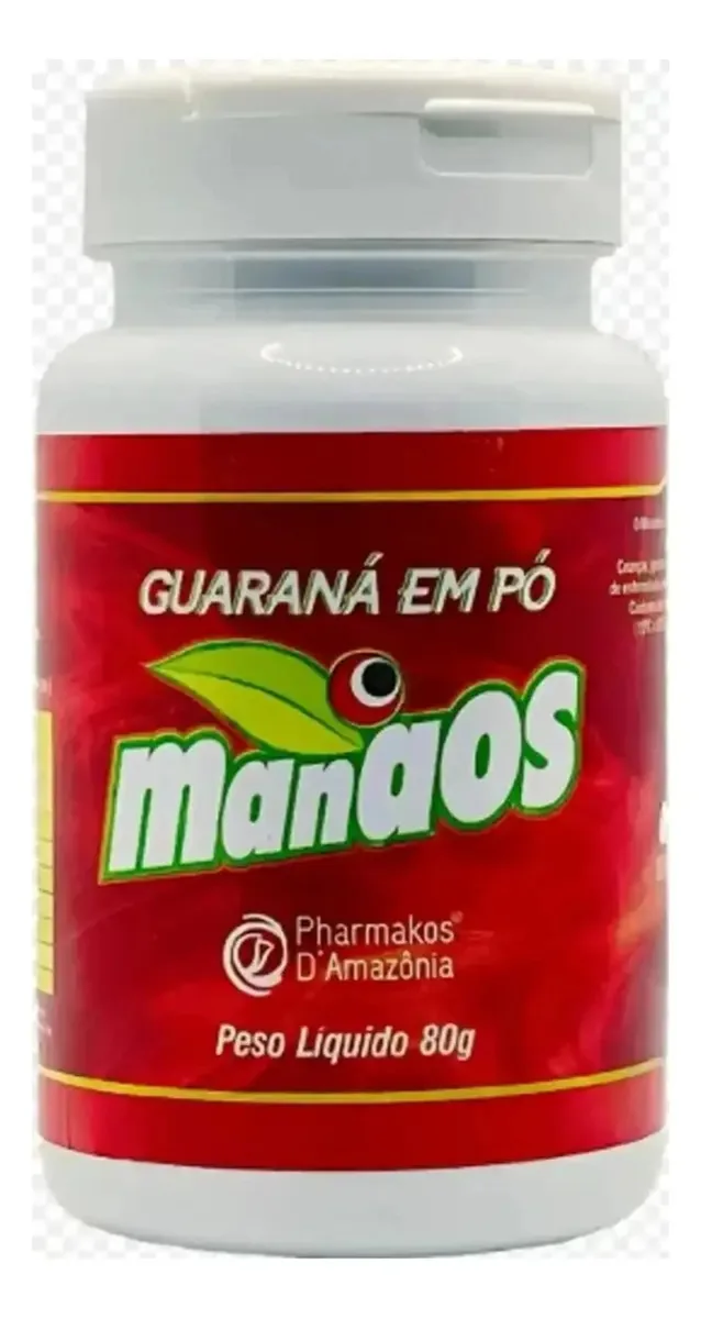 Suplemento Em Pó Pharmakos Guaraná Em Pó Sabor Guaraná Em Pote De 80ml