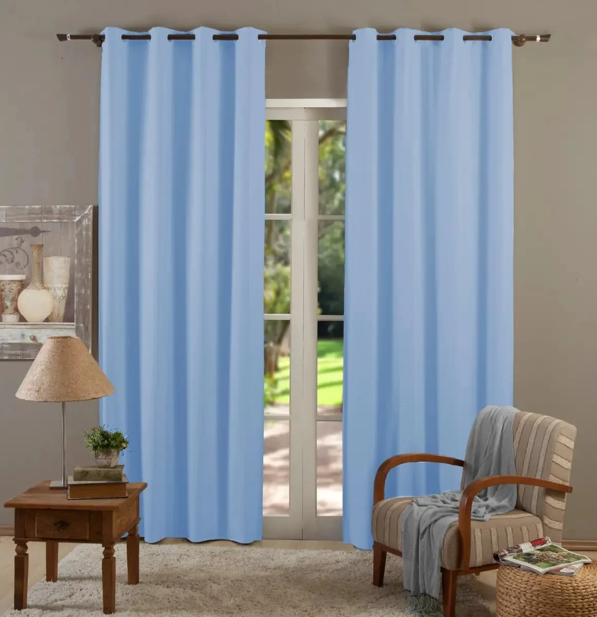 Mc Cortinas Blackout Cor Azul-claro