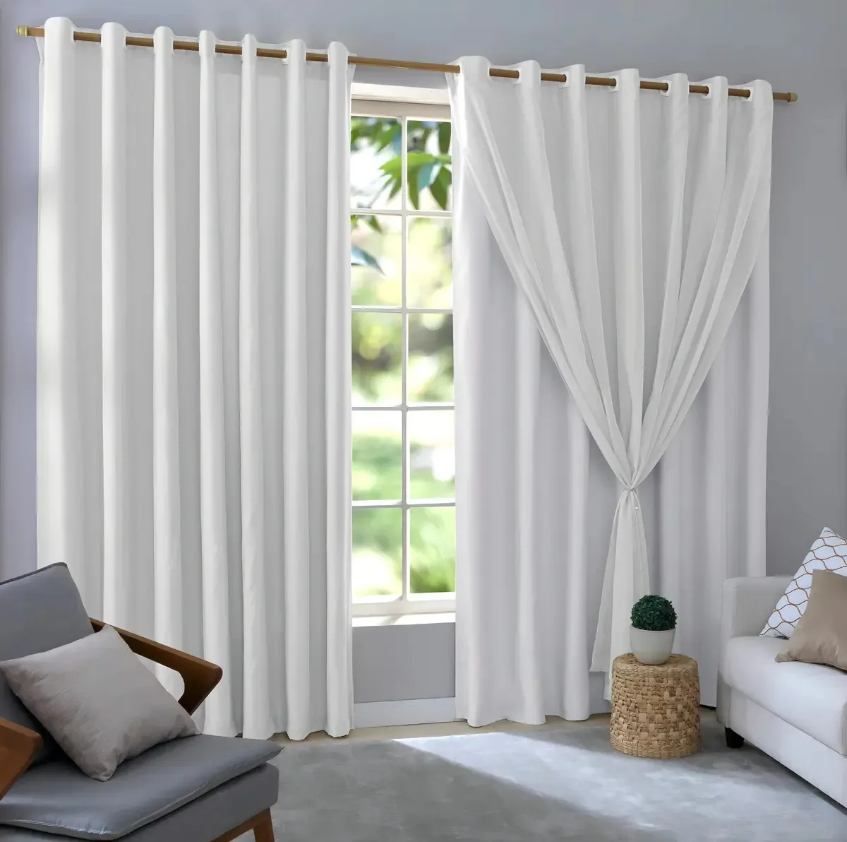 Mc Cortinas Blackout Cor Branco