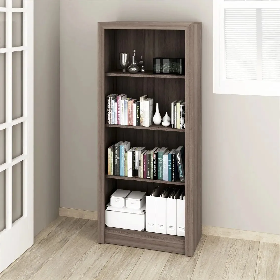 Estante Para Livros 3 Prateleiras Me 4137 Tecno Mobili Hhwt Cor Carvalho