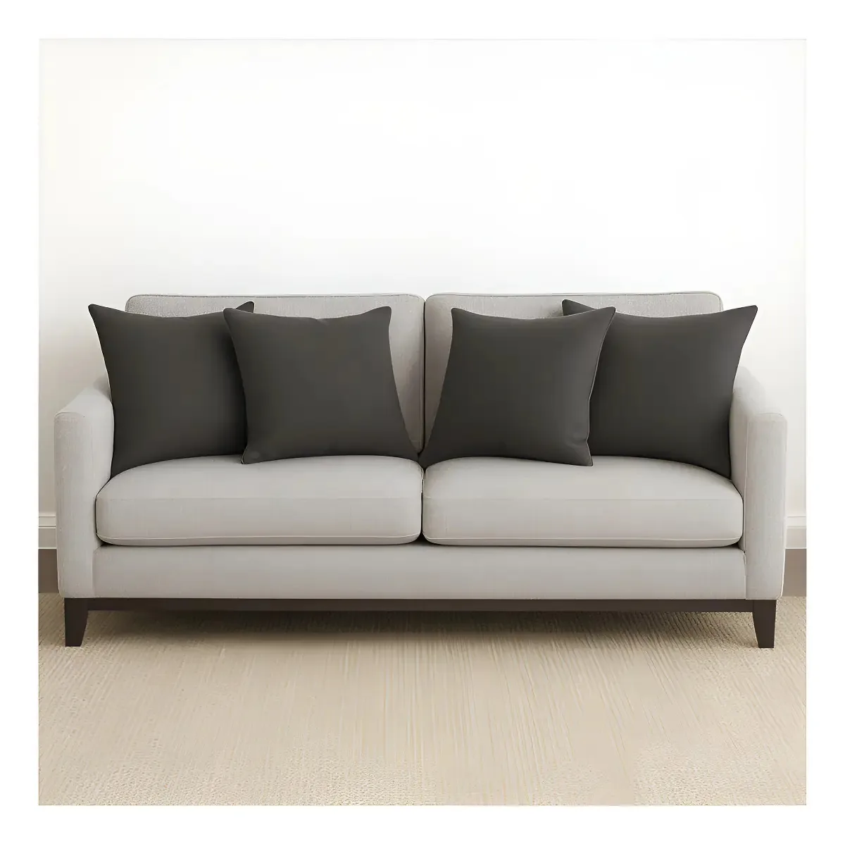 Kit 4 Almofadas Quadradas 45x45cm Cinza Suede Liso Acaso Decor