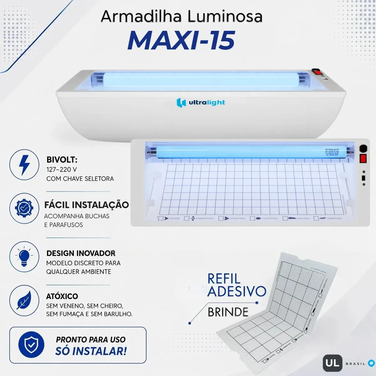 Armadilha Barreira Luminosa Para Varejeiras Insetos Moscas