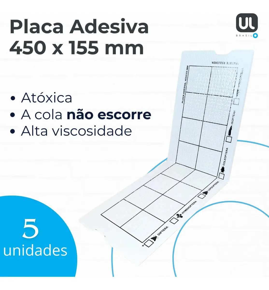 5 Pçs Refil 450x155mm Prende Mata Mosquito Insetos