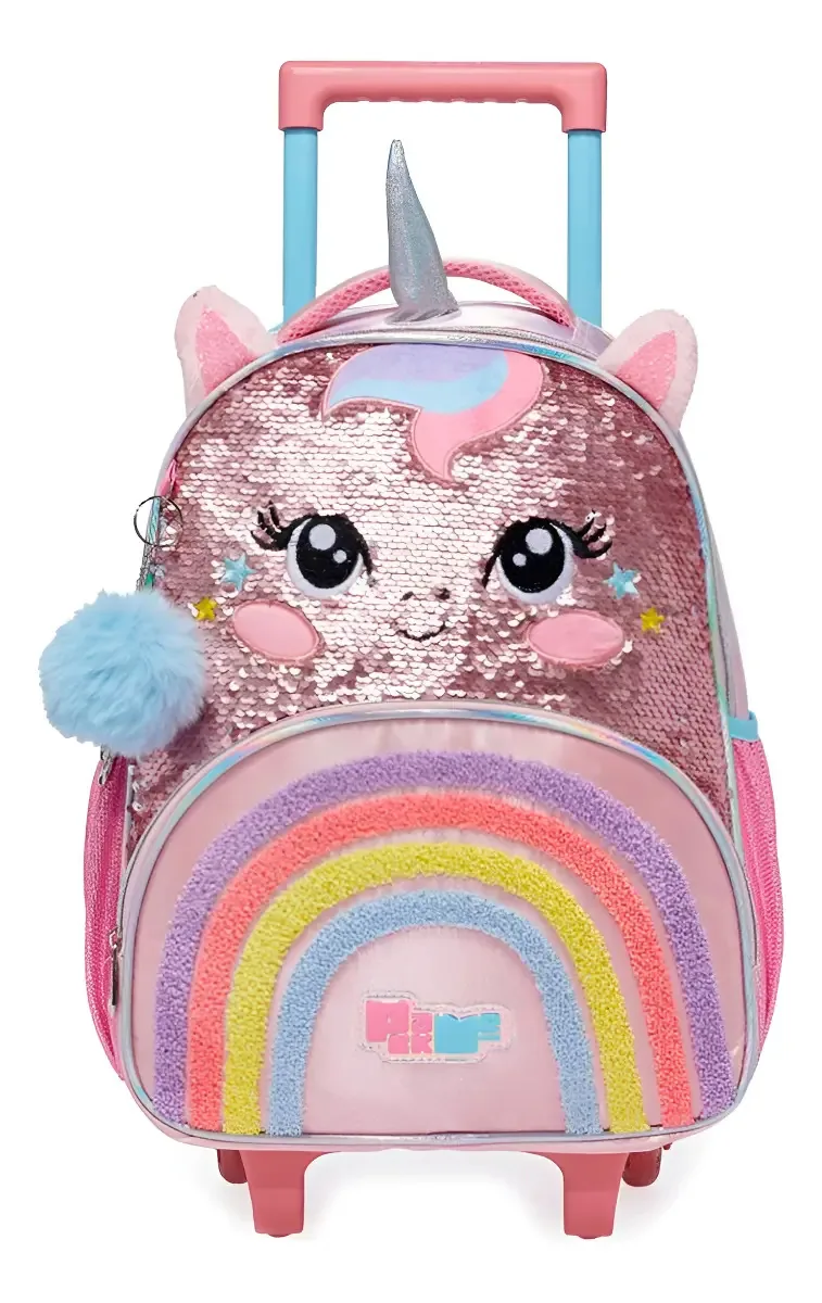 Mochila De Rodinhas Pack Me Sweet Unicórnio Com Orelhas