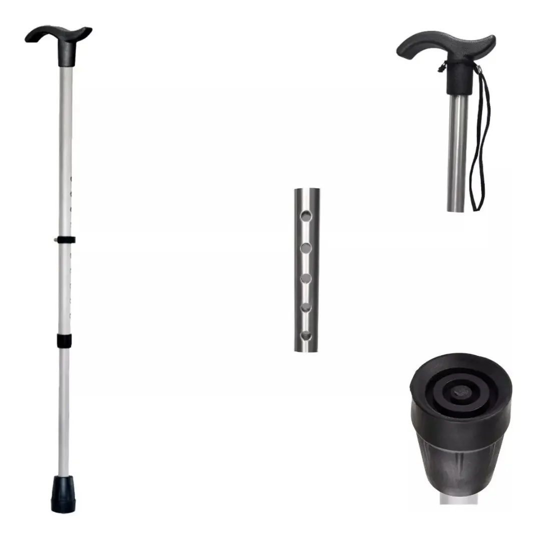 Bengala Aluminio Com Regulagem Ponteira Grande Takecare Cor Cinza