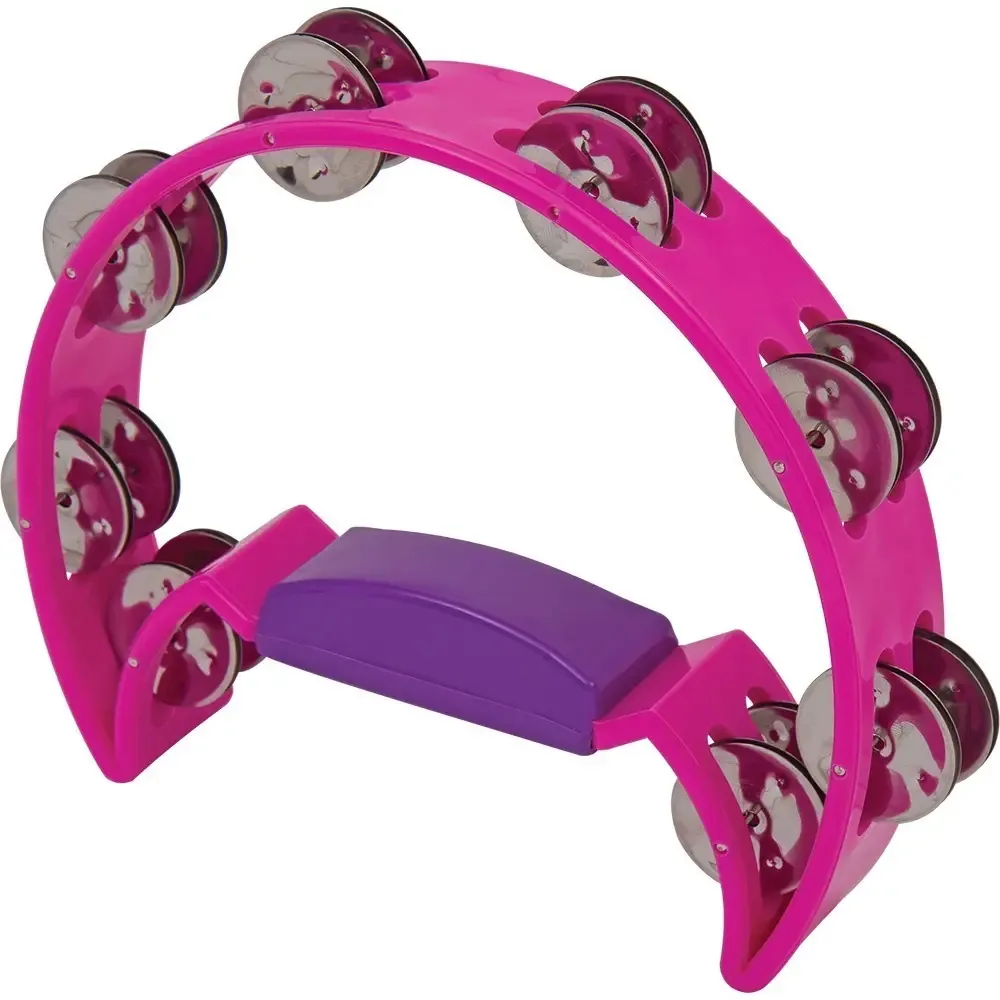 Pandeirola Meia Lua Spanking Polietileno Rosa Profissional