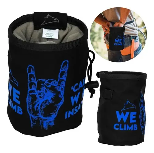Saco Bolsa Porta Magnésio Para Escalada Insane Preto/azul