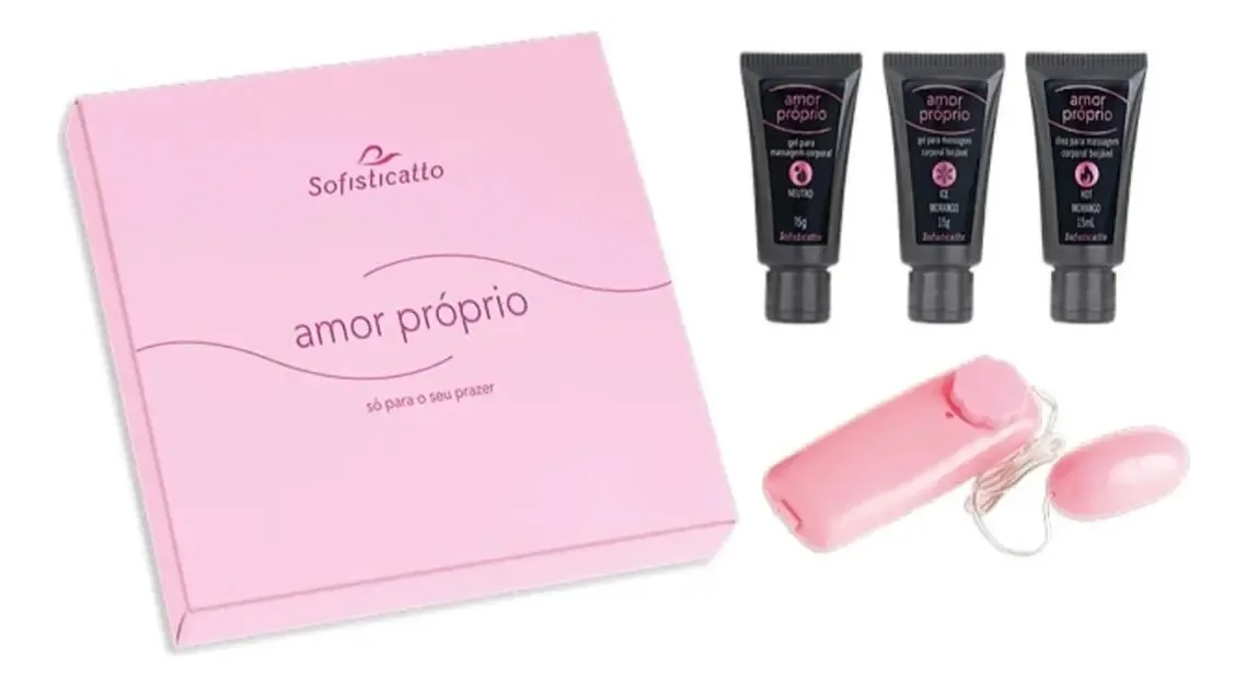 Kit Amor Próprio Sofisticatto para Prazer com Vibrador e Géis