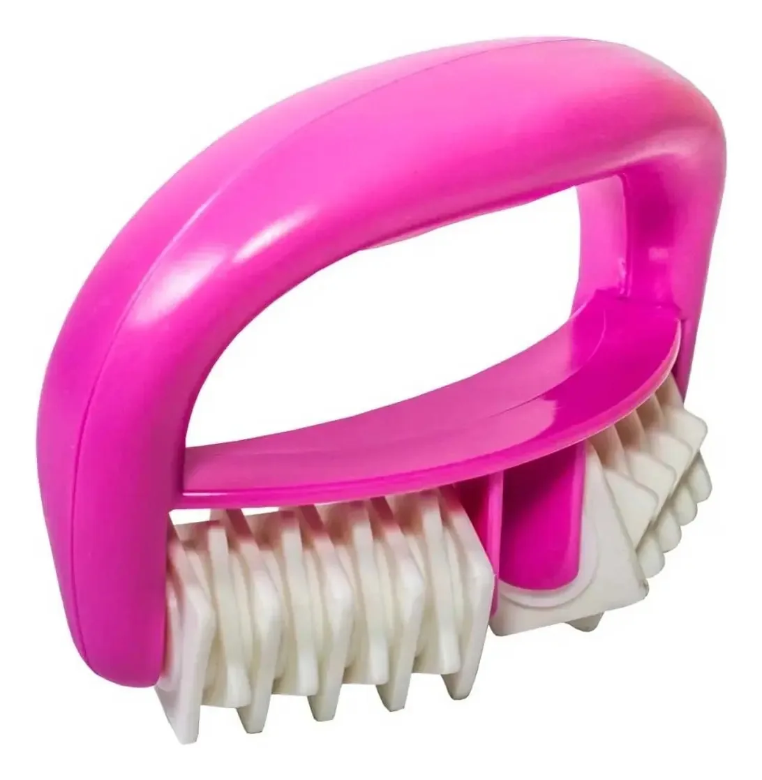 Carrinho Massageador Manopla De Massagem Rolo Auto-massagem Cor Rosa