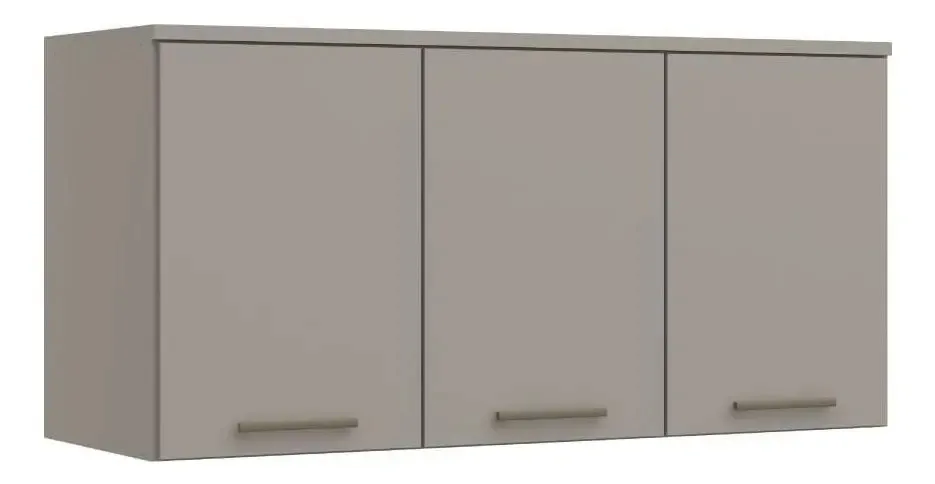 Armário Aéreo Modulado Elegance C/3 Portas - Cinza
