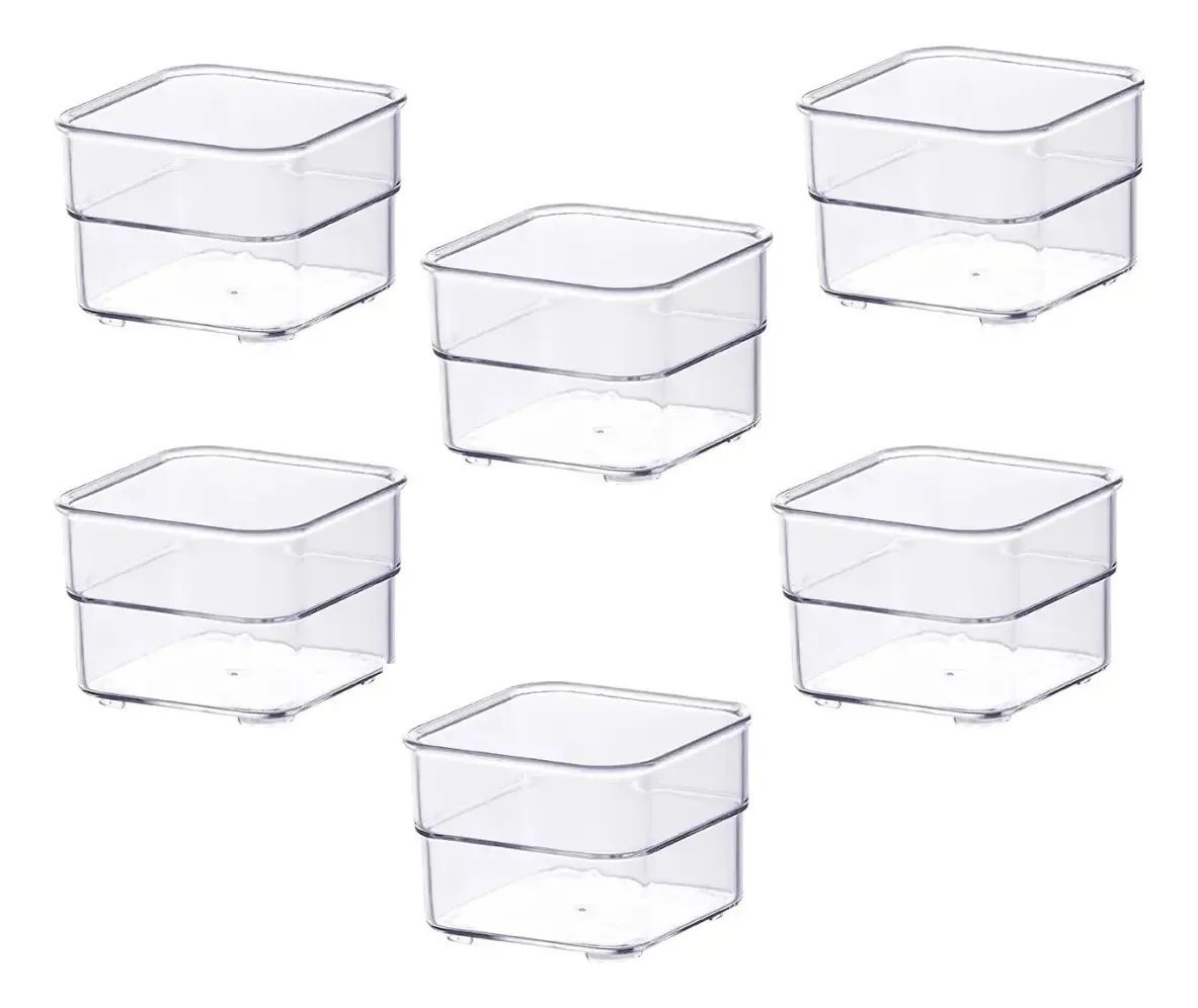 Kit 6 Organizadores P Multiuso Paramount Cozinha Closet Cor Transparente
