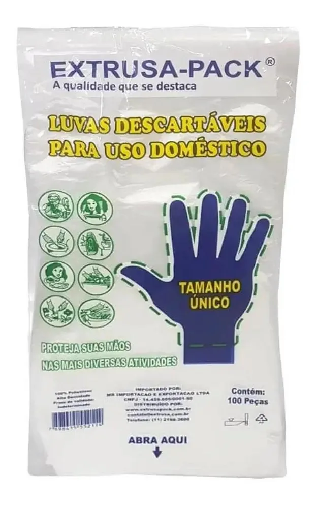 Luvas Desc Extrusa Pack C/100unidade