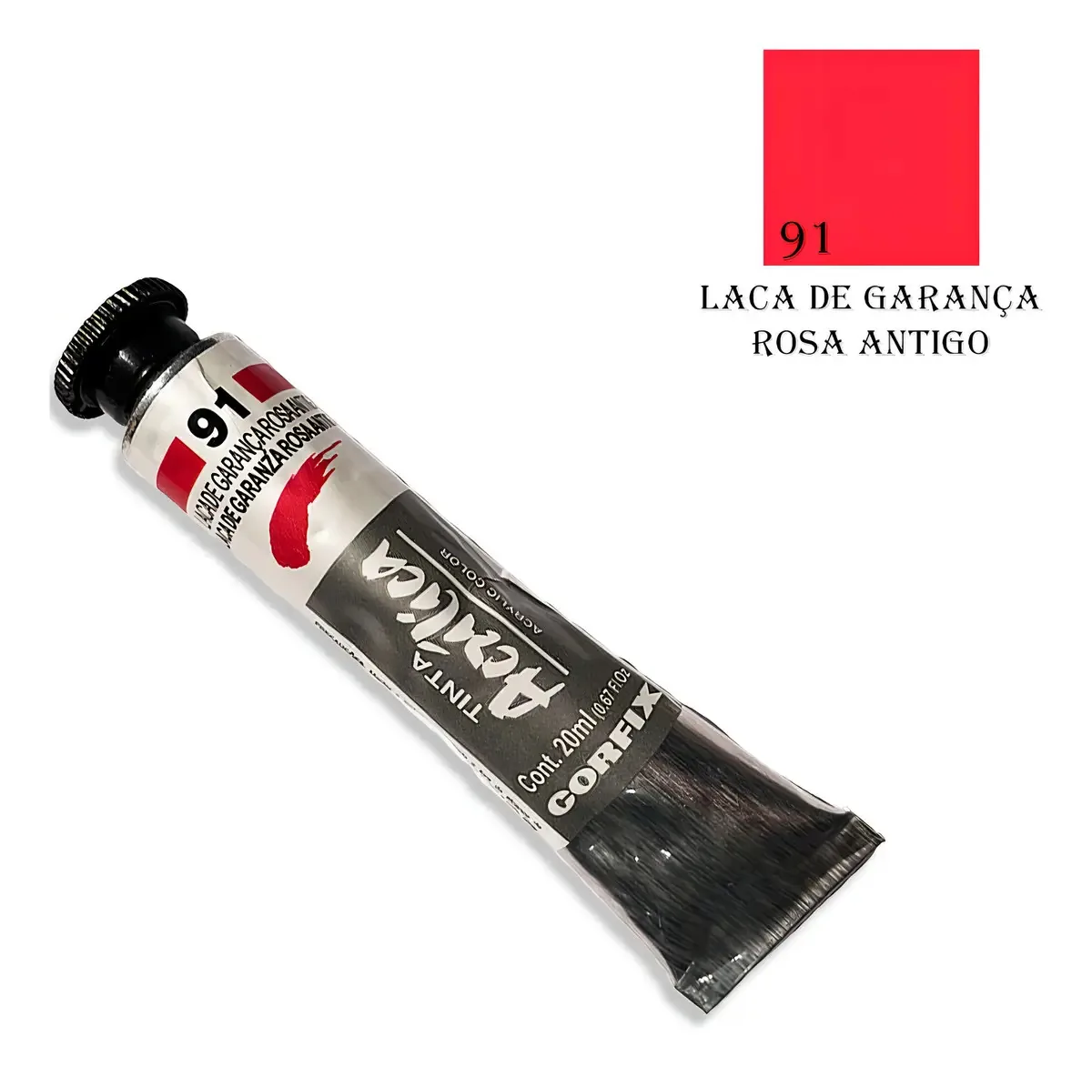 Tinta Acrílica Corfix 37ml Laca De Garança Rosa Antigo Bisnaga