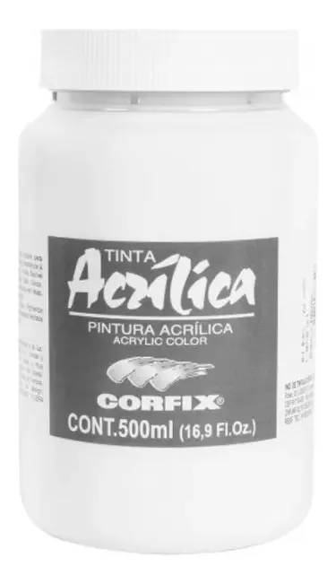 Tinta Acrílica Corfix 500ml Branco Titanium Para Artes e Pintura em Tela