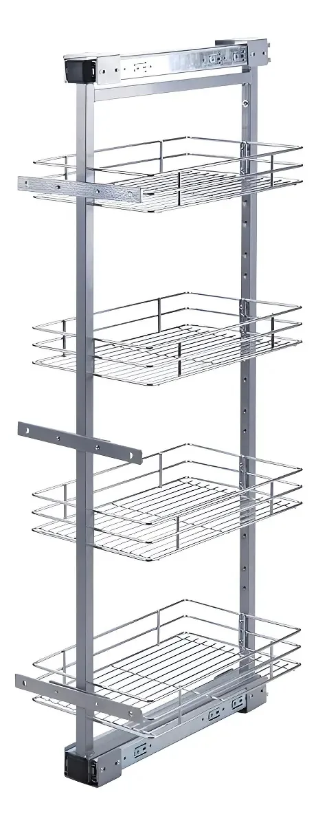 Coluna Deslizante Com 04 Cestos Cromados 250x...x470mm 2088 Cor Cromado