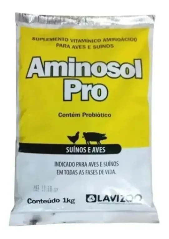 Núcleo P/ Até 300kg De Ração Suínos E Aves Aminosol Pro 1 Kg