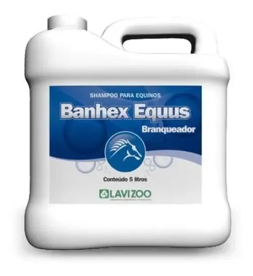 Shampoo Banhex Equus Branqueador 5L Lavizoo Para Cavalos e Bovinos