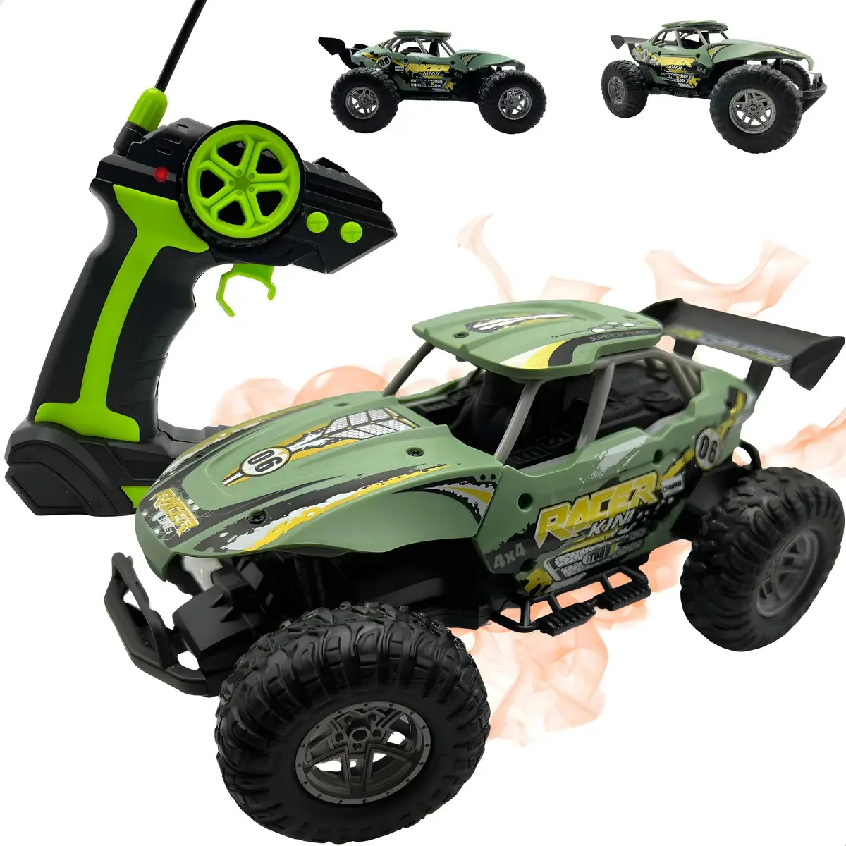 Carrinho Controle Remoto Buggy Corrida Bateria Recarregável Cor Verde-musgo