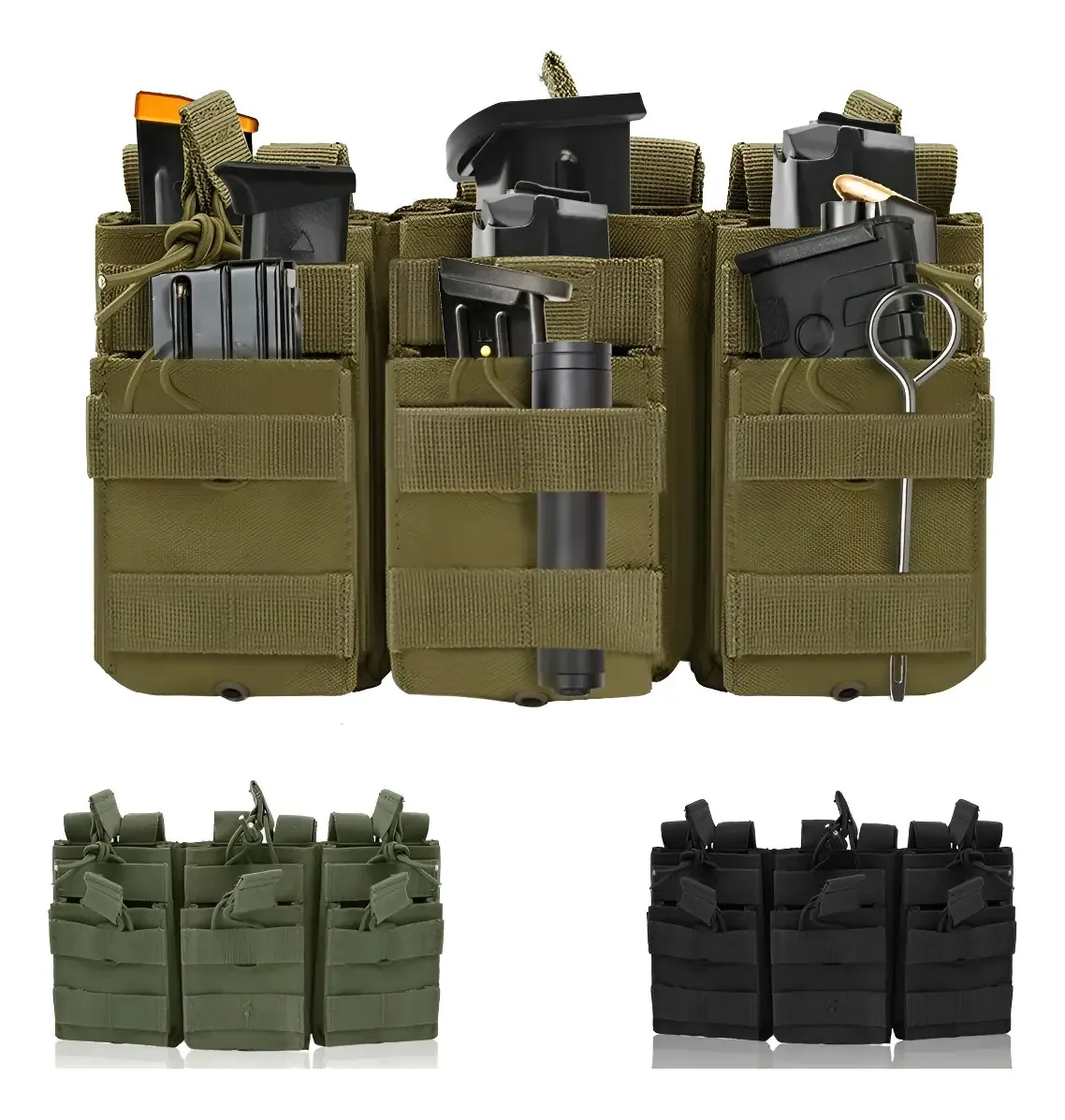 Aqzxdc Bolsa Para Carregador Triplo Tactical Carregador Cor Black